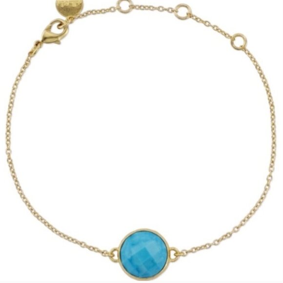 Stella & Dot retired blue beaded adjustable bracelet - Picture 1 of 9